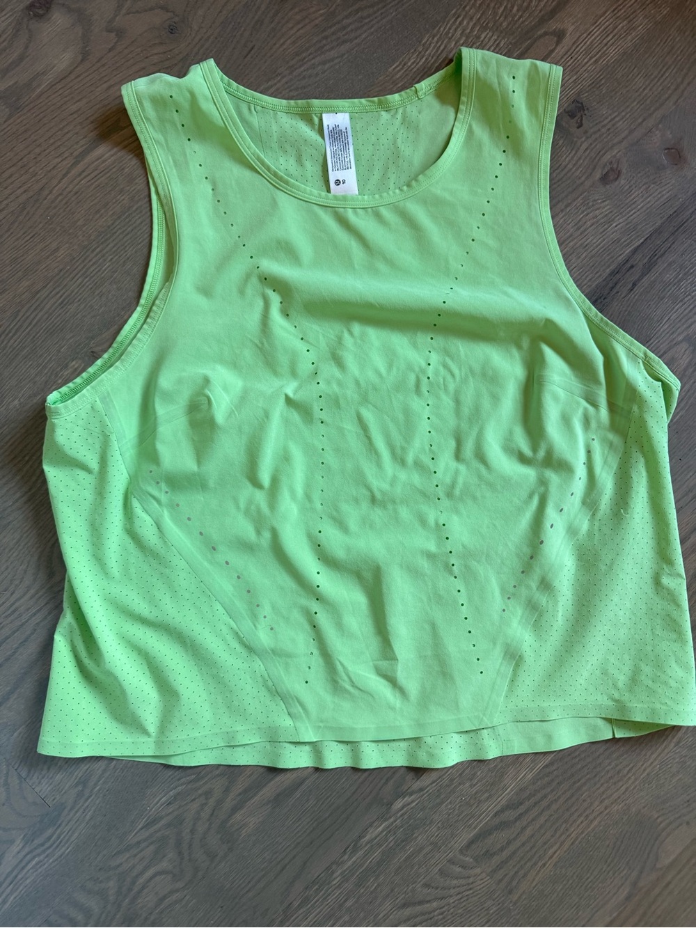 lululemon athletica Neon Lime Perforated Performance Tank